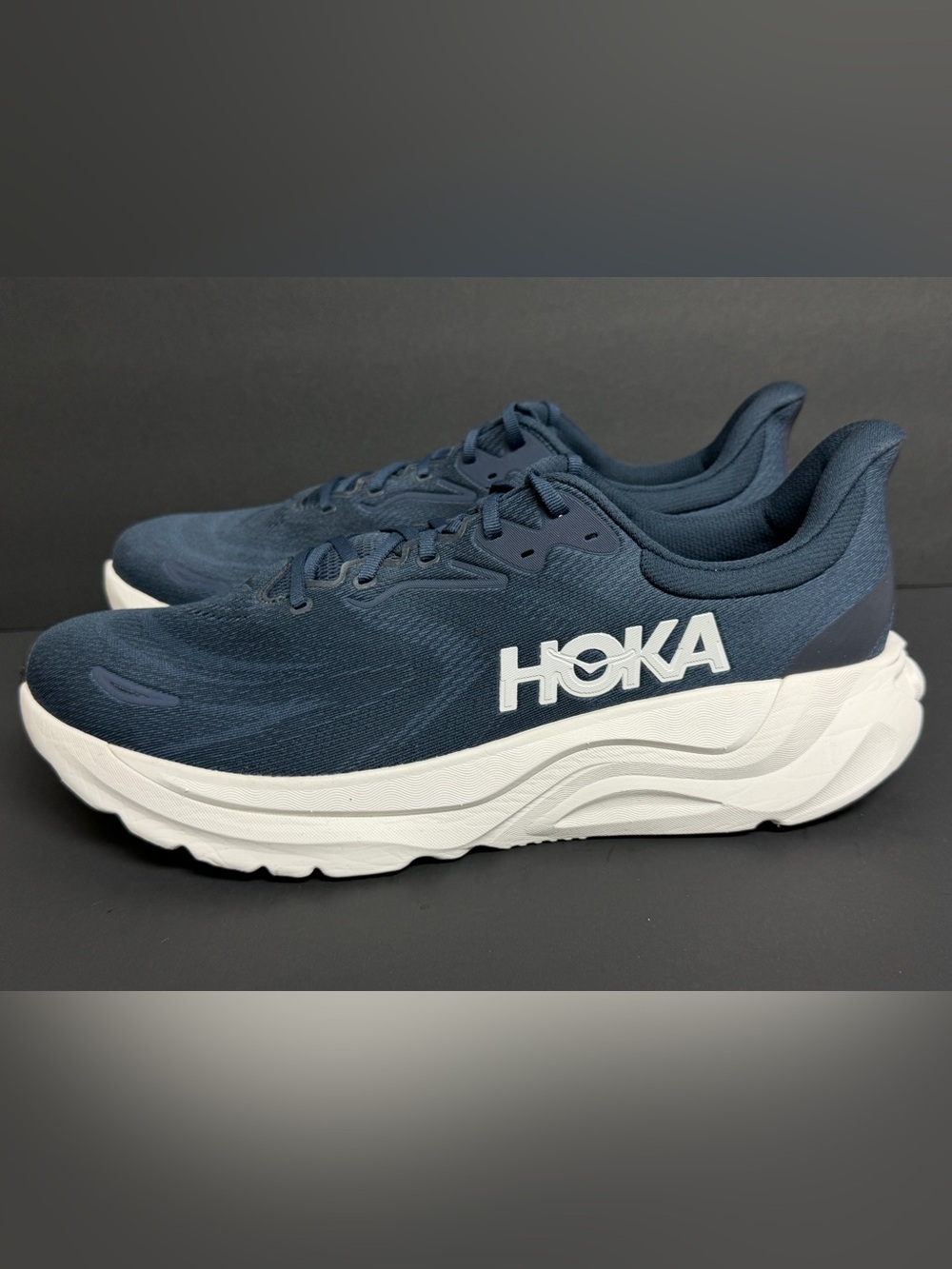 Hoka One One Mens Arahi 8 Navy White Running Shoes Size 14 2E WIDE TRIED ON